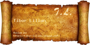 Tibor Lilian névjegykártya